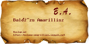 Balázs Amarillisz névjegykártya