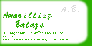 amarillisz balazs business card